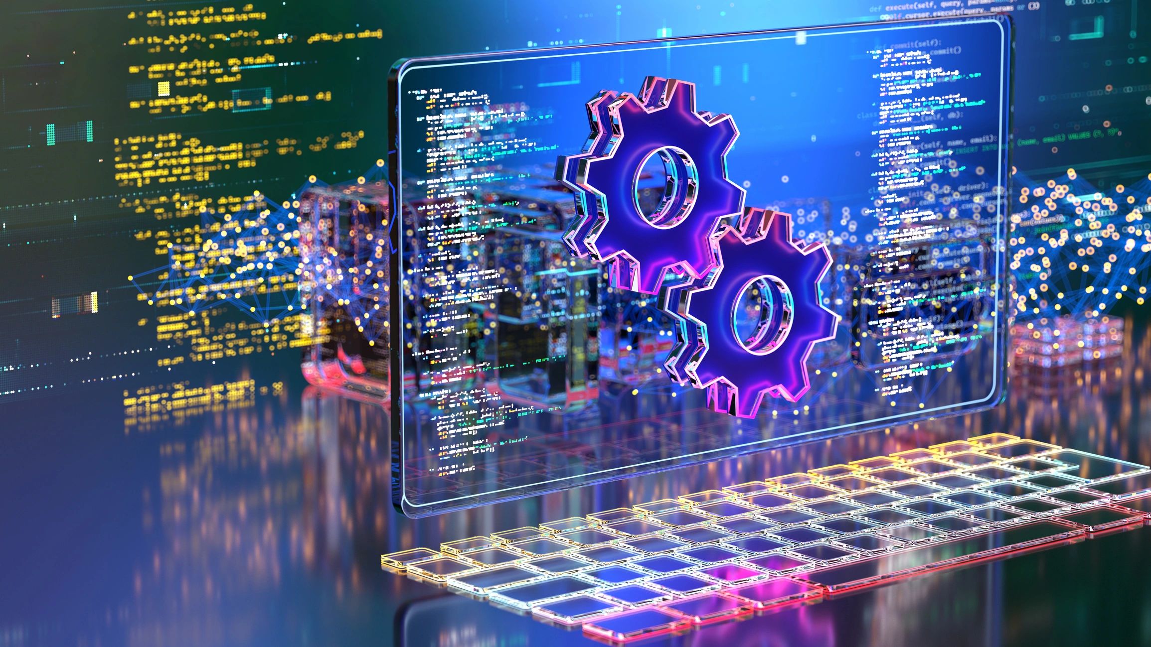 Abstract digital technology background representing security and automation