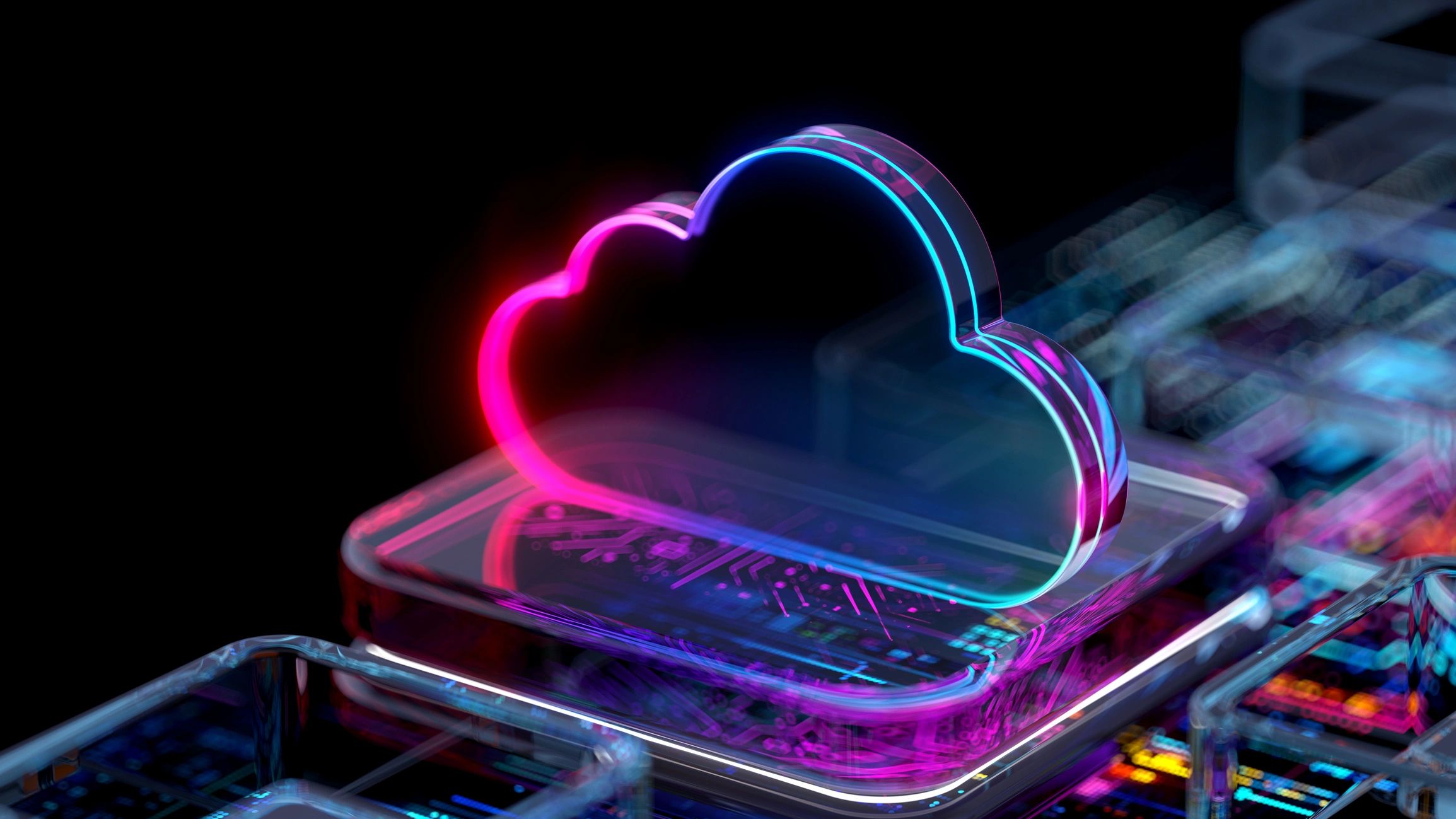 Cloud computing concept image representing offsite backup and replication